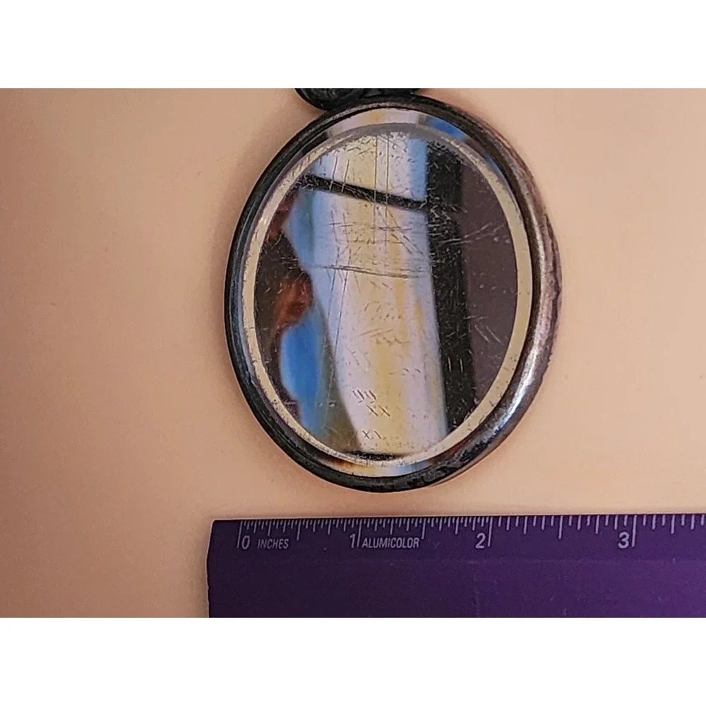 100 Yr Old HANS JENSEN DENMARK‎ Silver Repousse Hand Mirror Original Beveled
